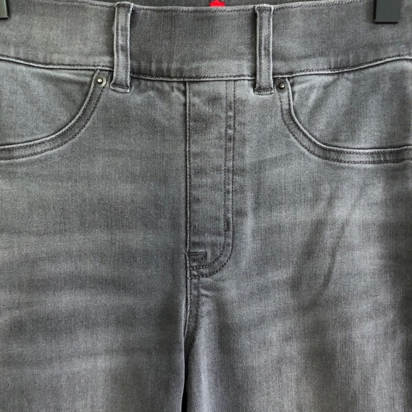 Spanx Gray High Rise Skinny Jeans Stretchy Pull On Shapewear Denim Elastic Comfy - Picture 7 of 13